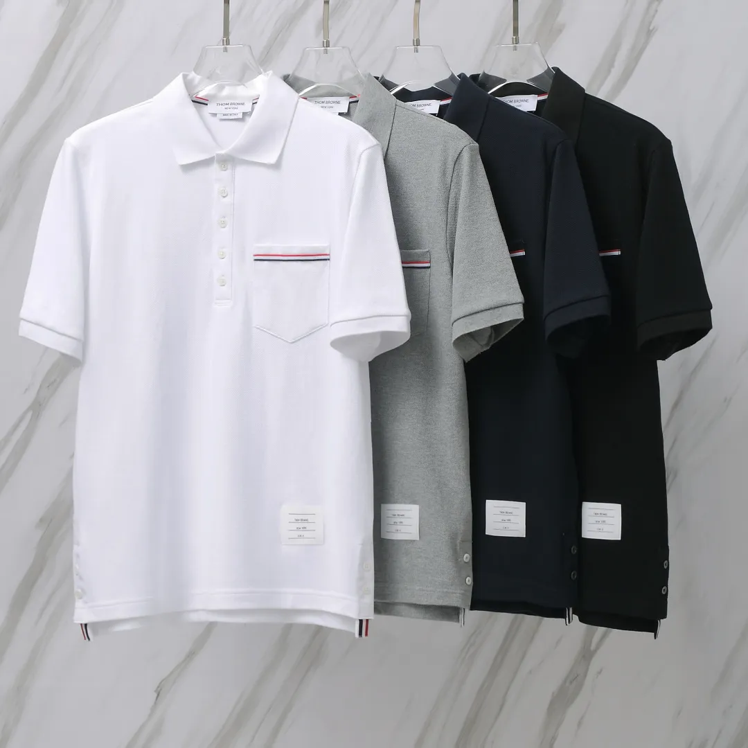 ：T 010（TBPolo ） THOM BROWNE TB 330 POLO Classic 330 Authentic Authentic Quality + Authentic + Same Style Size：0/1/2/3/4 ：White/Black/Navy Blue/Gray